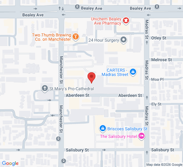 Christchurch clinic map